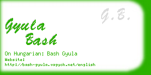 gyula bash business card